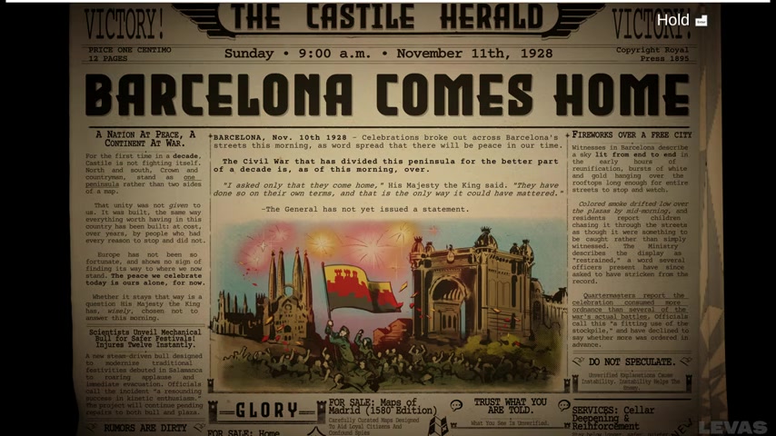 IRON NEST celebration ending newspaper with the headline Barcelona Comes Home.